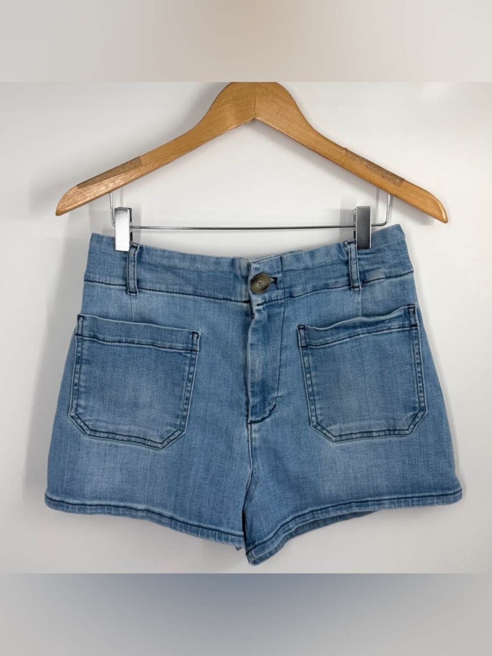 Anthropologie Maeve Light Blue Denim High Waisted Colette Shorts